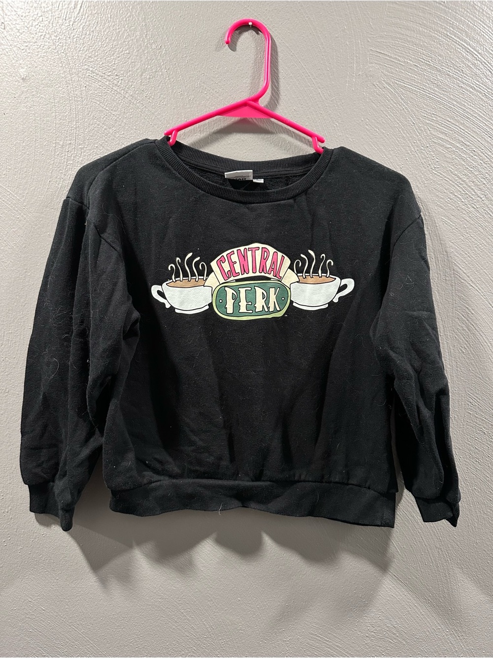 FRIENDS Black Central Perk Graphic Crewneck Sweatshirt